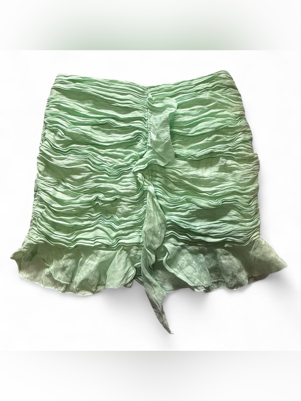 Hansen & Gretel Pistachio Green Ruched Mini Skirt